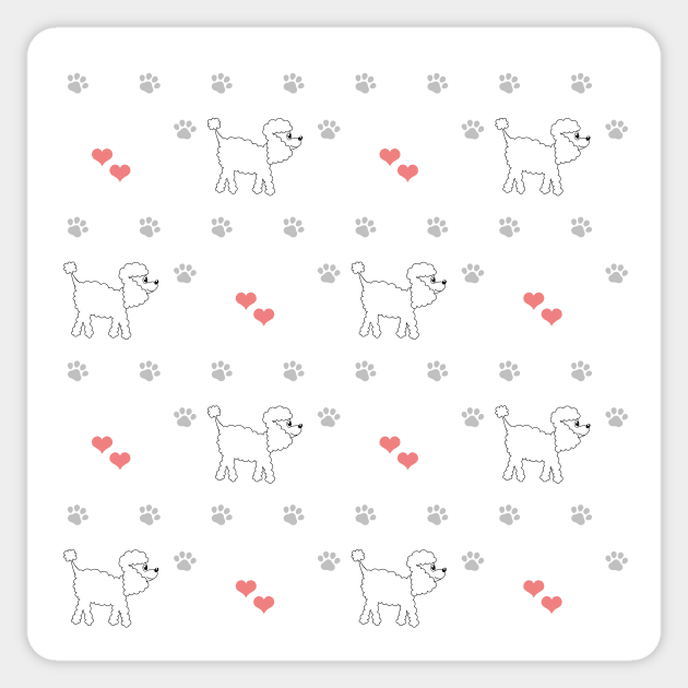 Cute poodle dog surface print Sticker by SooperYela